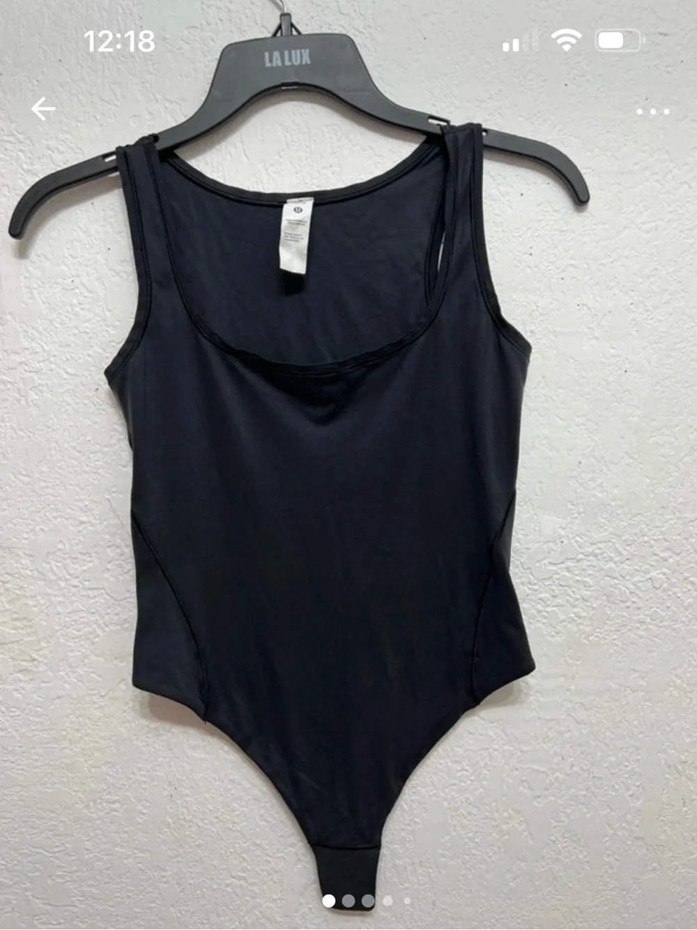 lululemon athletica Black Scoop Neck Bodysuit